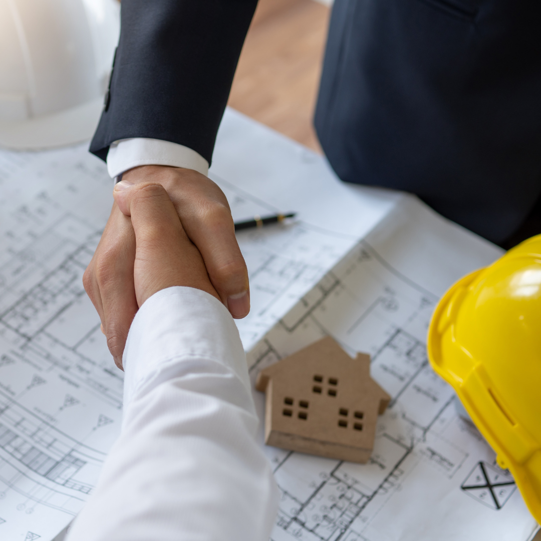 Contractor shaking hands
